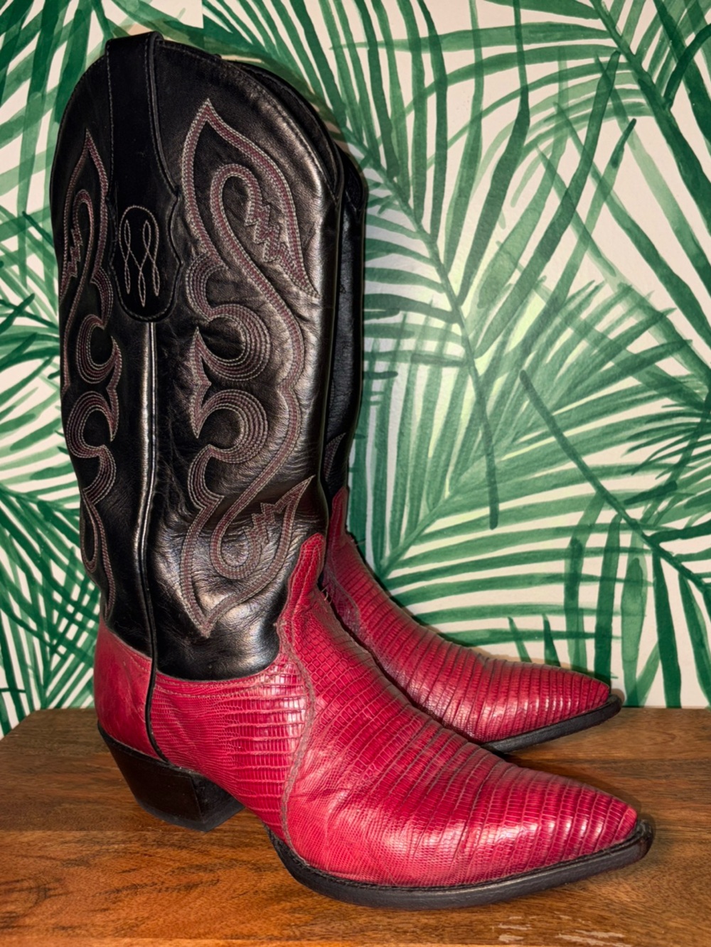 Vintage Tony Lama Firewalker Exotic Lizard Cowboy Boots Women’s 7.5 M